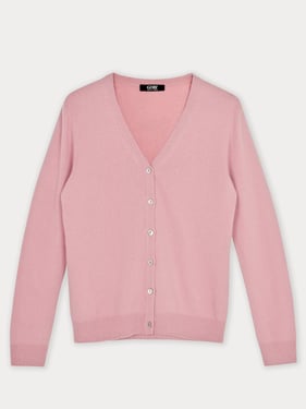Essential Cashmere V-Neck Cardigan - 3XL / Pink / WK03-1534