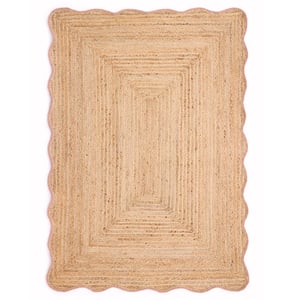 Jute Scalloped Edge Rug Peach - 160x230cm