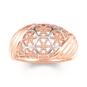 Jeulia Two Tone Snowflake Sterling Silver Women's Band