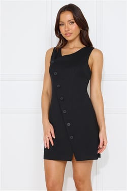 Beachside Beauty Linen Blend Mini Dress Black