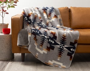 QE Home Southwest Throw in Granite, Geometric, Grey