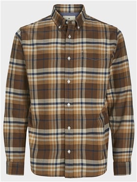 Jack & Jones Blunorris Flannel Shirt - Greige - S