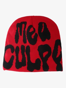 Thesupermade Letter Knitted Hat - Red / One Size