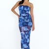 Blossom Mesh Maxi Dress Blue