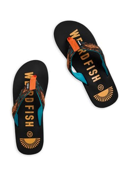 Weird Fish Hamdon Jacquard Flip Flop Black Size 8