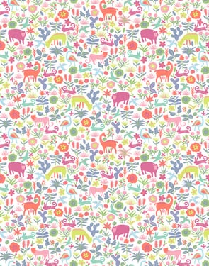 Menagerie' Wallpaper by Tea Collection - Pink - Traditional / 27 in. x 27 ft.
