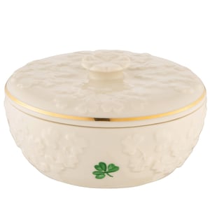 Belleek Classic Field of Shamrocks Trinket Box