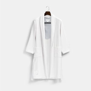 Heritage Shawl Collar Robe X-Large Capri Striped Blue & White Heritage Robe Terry , Luxury Organic Bathrobes for Women and Men , PROSSIONI