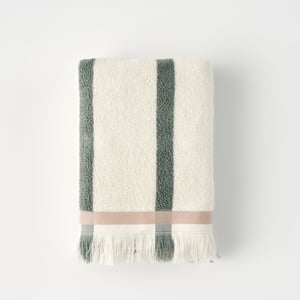 Ella Striped Cotton Hand Towel - Green