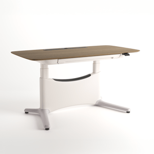 COLAMY LumiDesk All-in-1 Electric Height Adjustable Desk - 55.1"x 28.0" / Walnut-White / VENEER