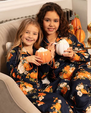 Auburn Girls Pumpkin Print Pyjama Set - 12-13