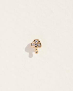 Tiny Pavé Mushroom Stud