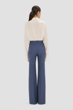 Victoria Beckham Alina Trouser In Blue - 14 - Womens