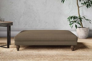 nkuku Marri Dining Footstool | Make To Order | Grand | Brera Linen Chesnut
