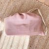 100% Linen Solid-Color Drawstring Storage Bag - Cherry Blossom / One Size