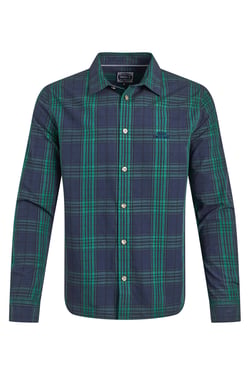 Weird Fish Lando Long Sleeve Check Shirt Green Ivy Size 3XL