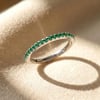 Emerald May Birthstone Crystal Sterling Silver Ring - P