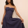 Navy Bandeau Drop Waist Fawna Maxi Dress
