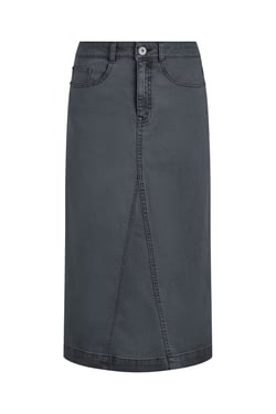 Weird Fish Juda Longline Denim Skirt Black Size 8