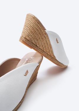 Truja Canvas Espadrille Mule Wedges