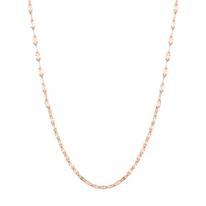 Flattened Rolo Chain Necklace Rose Gold