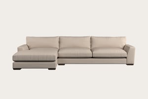 nkuku Guddu Left Hand Chaise Sofa | Make To Order | Grand | Recycled Cotton Natural