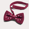 Elensa Silk Bow Tie - Burgundy Dot
