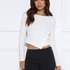Gentle Rain Long Sleeve Top White