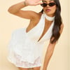 Pretty Perfect Halter Mini Dress White