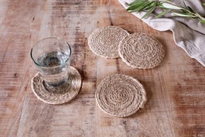 nkuku Keso Woven Coasters Set Of 4 | Kitchen & Dining Accessories | Natural