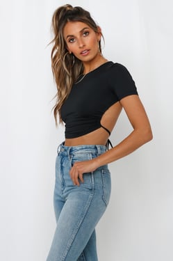 You And No One Else Crop Tee Black