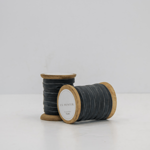 Narrow Hand Dyed Velvet Ribbon Dark Grey