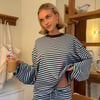 Bloom Long Sleeve Top Chocolate Stripe