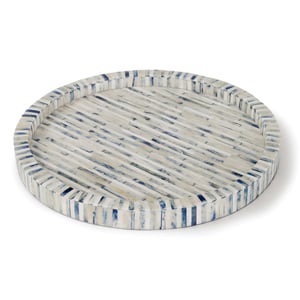 Bone And Indigo Tray Round