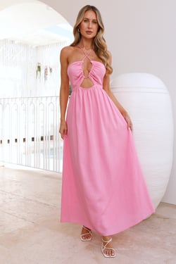 Coastlines Maxi Dress Pink