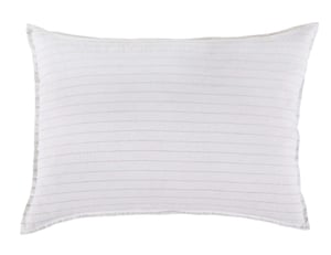 Blake Striped Linen Standard Sham   White /  Ocean