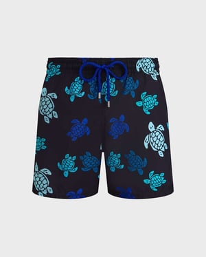 Vilebrequin - Men Ultra-light And Packable Swim Shorts Tortues Multicolores - Swimwear - Mahina - Black - Size XXXL