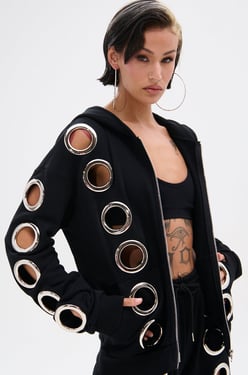 AKIRA Through The Night Sweatshirt With Holes | Black | Size 1X/2X