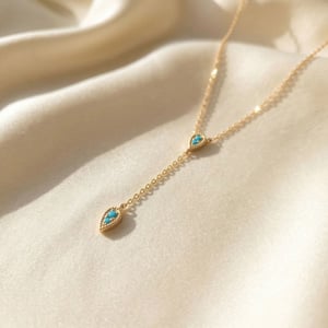 18ct Gold Plated Blue Turquoise Necklace