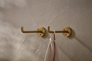 nkuku Aniko Iron Hook Set Of 2 | Storage | Brass