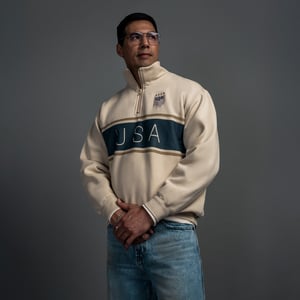 Unisex USWNT Soccer House Sand 1/2 Zip Sweatshirt / 2X