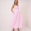 Pink Square Neck Brielle Midi Dress
