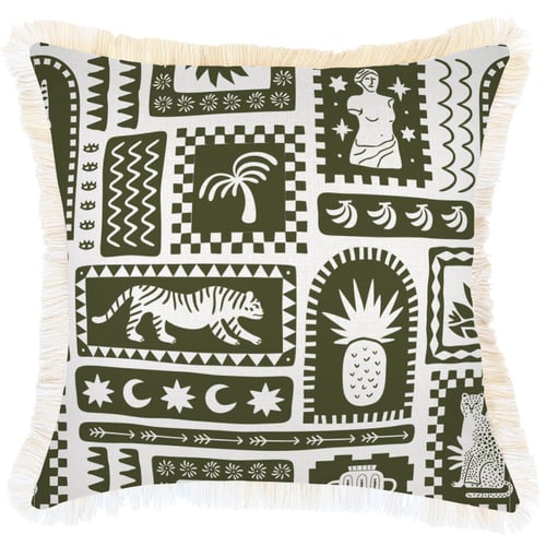 Cushion Cover-Coastal Fringe-Naxos Eucalyptus-45cm x 45cm