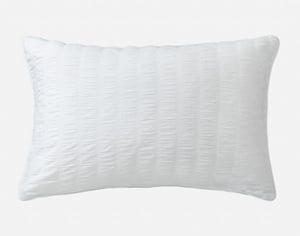 QE Home Kailua Pillow Sham, White, Queen