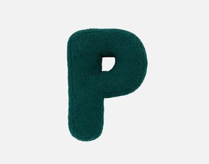 QE Home Alphabet Letter Cushion in P, Green