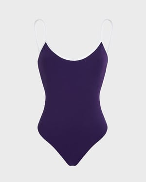 Vilebrequin - Women Low-back One-piece Swimsuit Solid - Swimwear - Lamia - Purple - Size XL