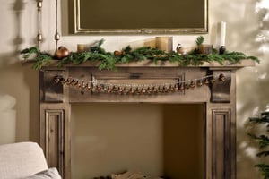 nkuku Ekiti Bauble Garland | Christmas Decorations | One Size | Antique Gold & Rust