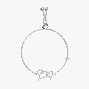 Two Hearts Diamond Bracelet - 0.10 CT