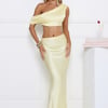 Literally Me Satin Maxi Skirt Yellow