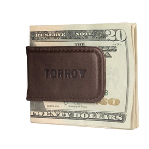 Leather Money Clip - Dark Brown